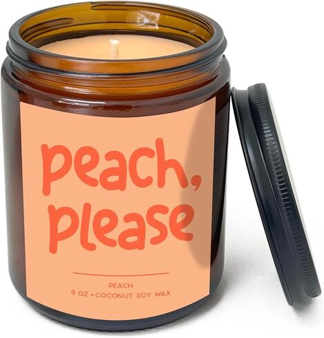 Simply Soson 9oz Peach Scented Candle, Fall Candles, Peach Scent, Aromatherapy Candles, Gifts for Women, Men, Families Friend, Colleague, Birthday, Holiday in Kuwait