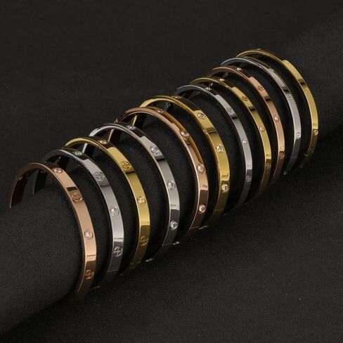 جديد 2026 أساور الكفة الفولاذ المقاوم للصدأ أساور للنساء أزياء المجوهرات charrmaicessories crystal سوار الحب هدية الإبداعية in Kuwait