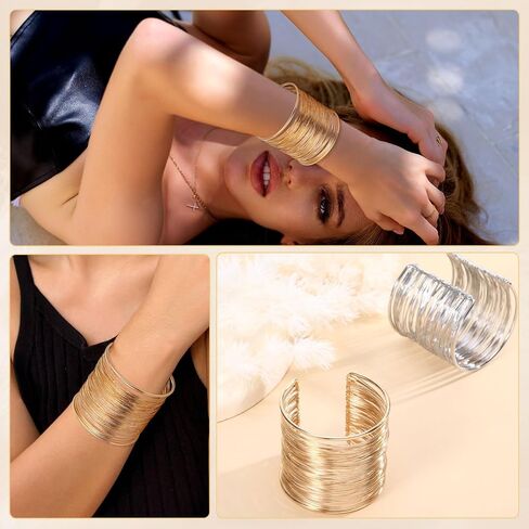 3pcs أساور الكفة الذهبية مكتنزة للنساء البيان الذهب بيان الإسهال أذرع أذرع الكفة المجوهرات الشرير in Kuwait