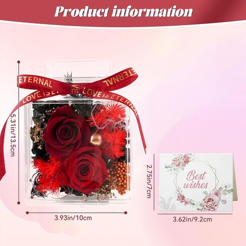 Cyrikah Forever Roses in Angel Figurine, Preserved Rose Glass Angel Figurines Eternal Rose in Guardian Angel Statue Birthday/Anniversary for Women/Wife/Mom/Grandma(Red) in Saudi Arabia