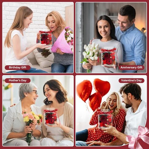 Cyrikah Forever Roses in Angel Figurine, Preserved Rose Glass Angel Figurines Eternal Rose in Guardian Angel Statue Birthday/Anniversary for Women/Wife/Mom/Grandma(Red) in Saudi Arabia