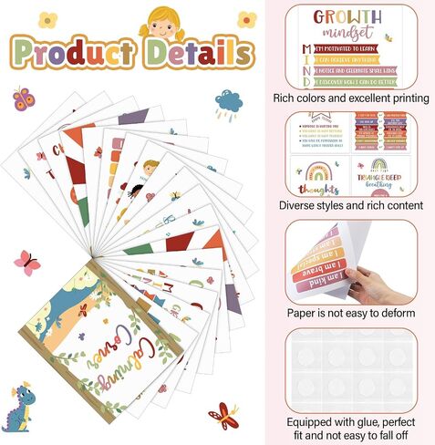 Harloon 20 PCS Corner Corner Class -stramper ملصقات الصحة العقلية ملصقات العلاج بمشاعر المكتب الرسم البياني للمنزل في مرحلة ما قبل المدرسة الابتدائية ديكورات تعليمية للمعلمين (المساحات الخضراء) in Kuwait