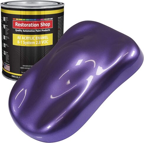 Restoration Shop - Plum Crazy Metallic Acrylic Enamel Auto Paint - Gallon Paint Color Only - Professional Single Stage High Gloss Automotive, Car, Truck, Equipment Coating, 2.8 VOC in Saudi Arabia