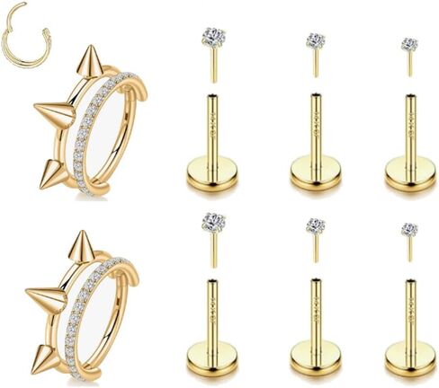 14G 4 أزواج مجوهرات ثقب الحواجب الجراحية الفولاذ المنحني الحديد حلقة الحاجب الصغيرة العمودية Labret الشفاه مجوهرات الأذن الغراب السرة حلقة زر البطن الصغيرة للنساء الرجال 6 مم / 8 مم / 10 مم / 12 مم in Kuwait