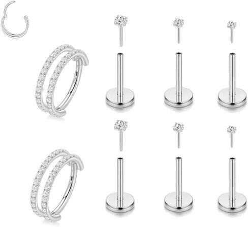 14G 4 أزواج مجوهرات ثقب الحواجب الجراحية الفولاذ المنحني الحديد حلقة الحاجب الصغيرة العمودية Labret الشفاه مجوهرات الأذن الغراب السرة حلقة زر البطن الصغيرة للنساء الرجال 6 مم / 8 مم / 10 مم / 12 مم in Kuwait