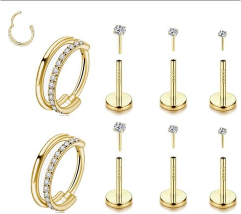 14G 4 أزواج مجوهرات ثقب الحواجب الجراحية الفولاذ المنحني الحديد حلقة الحاجب الصغيرة العمودية Labret الشفاه مجوهرات الأذن الغراب السرة حلقة زر البطن الصغيرة للنساء الرجال 6 مم / 8 مم / 10 مم / 12 مم in Kuwait