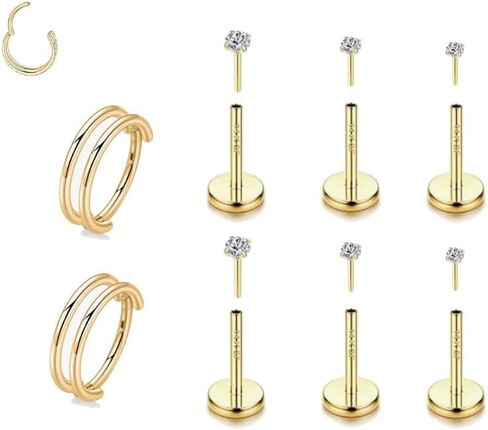 14G 4Pairs Eyebrow Piercing Jewelry Surgical Steel Curved Barbell Tiny Eyebrow Ring Vertical Labret Lip Jewelry Ear Rook Navel Small Belly Button Ring for Women Men6mm/8mm/10mm/12mm in Saudi Arabia