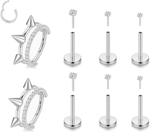 14G 4 أزواج مجوهرات ثقب الحواجب الجراحية الفولاذ المنحني الحديد حلقة الحاجب الصغيرة العمودية Labret الشفاه مجوهرات الأذن الغراب السرة حلقة زر البطن الصغيرة للنساء الرجال 6 مم / 8 مم / 10 مم / 12 مم in Kuwait