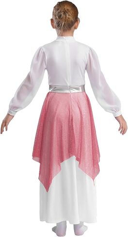 Chictry Kids Girls Long Sleeve Worship Fair Dance Dance Dress Dress Dress in Kuwait