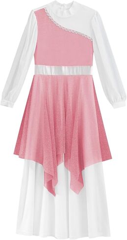 Chictry Kids Girls Long Sleeve Worship Fair Dance Dance Dress Dress Dress in Kuwait