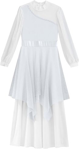 Chictry Kids Girls Long Sleeve Worship Fair Dance Dance Dress Dress Dress in Kuwait