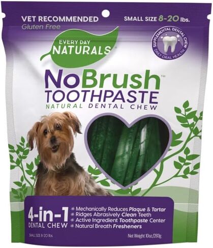 Every Day Naturals Dog Dental Chew, No Brush Toothpaste for Medium Breeds, Freshens Breath, Unique Texture Helps Reduce Plaque & Tartar, 14 oz, 1 Pack in Saudi Arabia