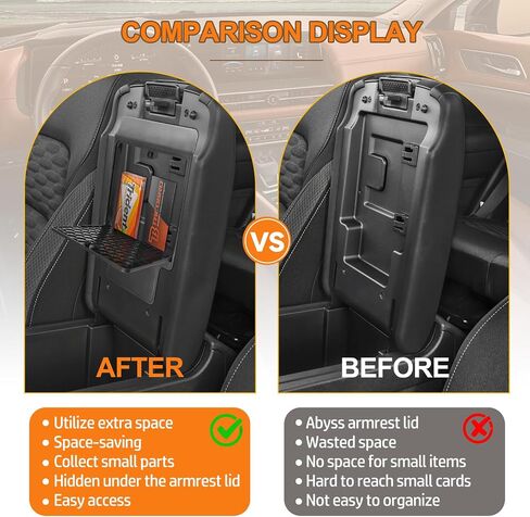 Tacorbo Center Console Hidden Box Box منظم متوافق مع Nissan Pathfinder 2022 2023 2024 2025 الملحقات ، صينية تخزين مسند ذراع ، لمسة مقصورة سرية لفتح وإغلاق in Saudi Arabia
