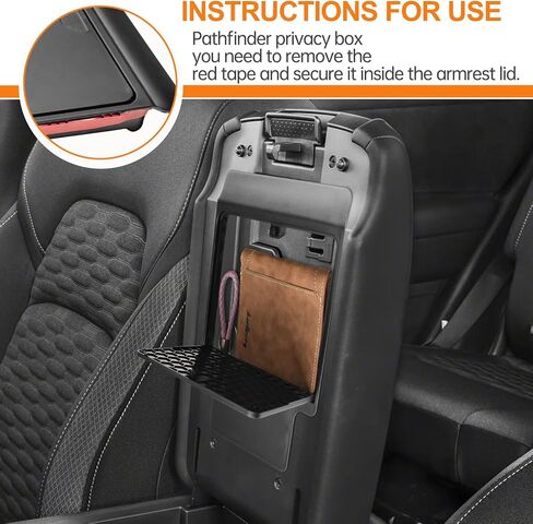 Tacorbo Center Console Hidden Box Box منظم متوافق مع Nissan Pathfinder 2022 2023 2024 2025 الملحقات ، صينية تخزين مسند ذراع ، لمسة مقصورة سرية لفتح وإغلاق in Saudi Arabia