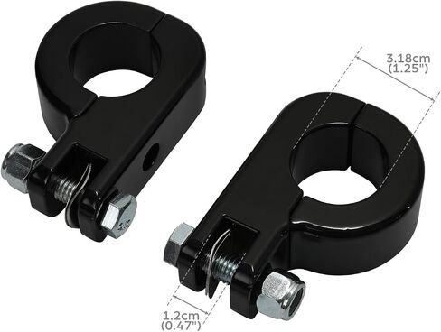 TCMT Universal 32mm Foot Pegs Mount Fits For Harley Touring Road King Street Glide Road Glide Electra Glide Softail Sportster XL 883 1200 Dyna with 1.25" Engine Guards in Saudi Arabia