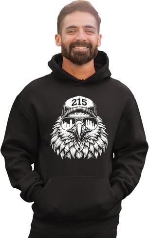 Go All Out Eagle Wearing 215 Hat And Sunglasses Mens Youth Sweatshirt Hoodie in Saudi Arabia