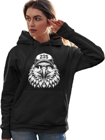 Go All Out Eagle Wearing 215 Hat And Sunglasses Mens Youth Sweatshirt Hoodie in Saudi Arabia
