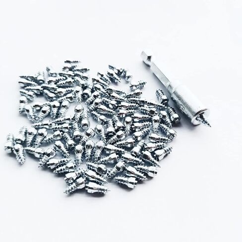 9mm Tire Studs for Boots, 200pcs Carbide Screw Anti-Slip Studs for Bicycle,Winter Shoes,Bike,Motorbike,Reusable Anti-ice Snow Spikes with Installation Sleeve in Kuwait