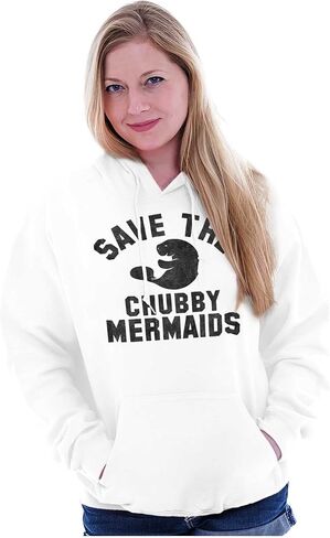 Brisco Brands Save Chubby Mermaids Funny Manatees Hoodie Sweatshirt Women in Saudi Arabia