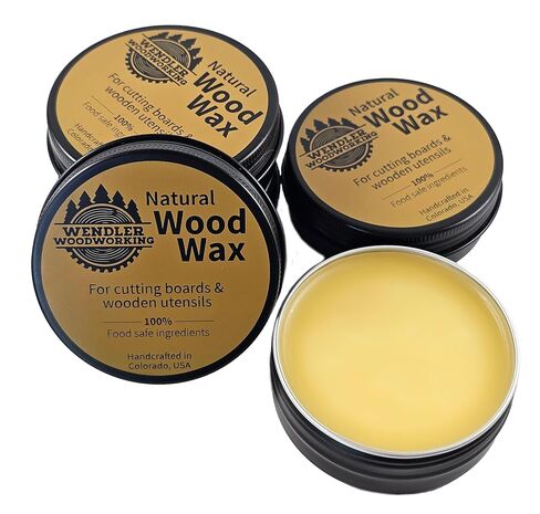 Natural Wood Wax (4 oz) for Cutting Boards, Wooden Utensils, Butcher Blocks, Wooden Surfaces - Made with Natural Beeswax and Mineral Oil, Handcrafted in USA, Food Safe, Conditioner, Wood Butter in Saudi Arabia
