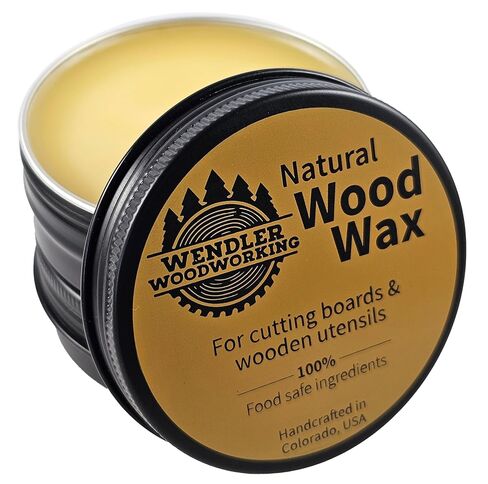 Natural Wood Wax (4 oz) for Cutting Boards, Wooden Utensils, Butcher Blocks, Wooden Surfaces - Made with Natural Beeswax and Mineral Oil, Handcrafted in USA, Food Safe, Conditioner, Wood Butter in Saudi Arabia