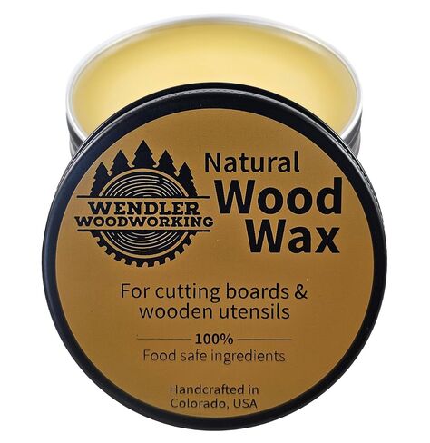 Natural Wood Wax (4 oz) for Cutting Boards, Wooden Utensils, Butcher Blocks, Wooden Surfaces - Made with Natural Beeswax and Mineral Oil, Handcrafted in USA, Food Safe, Conditioner, Wood Butter in Saudi Arabia