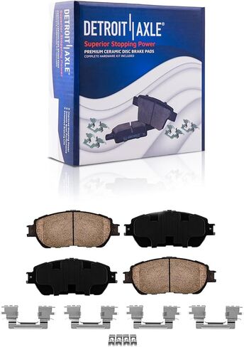 Detroit Axle - مجموعة الفرامل لعام 2004-2010 Toyota Sienna حفر ومقاطع منصات الفرامل السيراميك 2004 2005 2007 2007 2008 2010 البديل الأمامي والخلفي in Kuwait