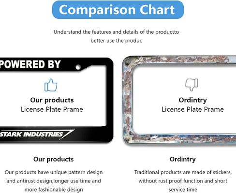 Powered by Automotive Chrome Aluminum Alloy Black License Plate Frame Covers Metal Tag Holders 12" X 6" in Saudi Arabia
