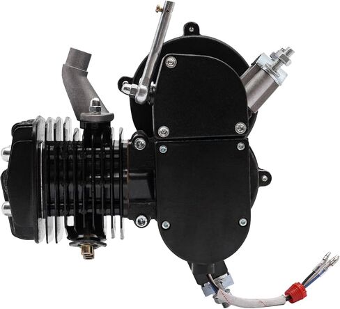 80cc 2 Stroke Bicycle Engine Motor Gas Motorized Bike Motor Kit, Single Cylinder Air-Cooled Bike Engine, Gas Power Bicycle Engine Kit for Most 26-28" Wheeled Bikes (Black) in Saudi Arabia