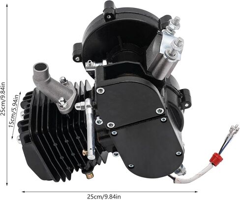 80cc 2 Stroke Bicycle Engine Motor Gas Motorized Bike Motor Kit, Single Cylinder Air-Cooled Bike Engine, Gas Power Bicycle Engine Kit for Most 26-28" Wheeled Bikes (Black) in Saudi Arabia