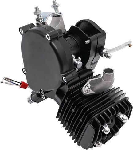 80cc 2 Stroke Bicycle Engine Motor Gas Motorized Bike Motor Kit, Single Cylinder Air-Cooled Bike Engine, Gas Power Bicycle Engine Kit for Most 26-28" Wheeled Bikes (Black) in Saudi Arabia