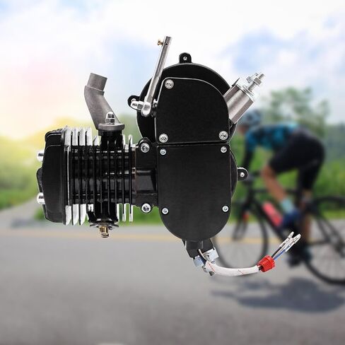 80cc 2 Stroke Bicycle Engine Motor Gas Motorized Bike Motor Kit, Single Cylinder Air-Cooled Bike Engine, Gas Power Bicycle Engine Kit for Most 26-28" Wheeled Bikes (Black) in Saudi Arabia