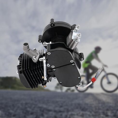 80cc 2 Stroke Bicycle Engine Motor Gas Motorized Bike Motor Kit, Single Cylinder Air-Cooled Bike Engine, Gas Power Bicycle Engine Kit for Most 26-28" Wheeled Bikes (Black) in Saudi Arabia