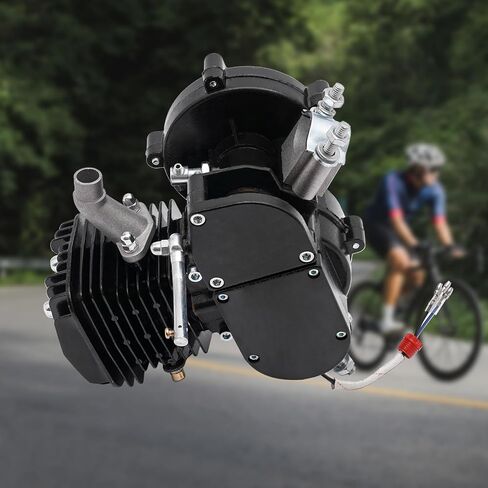80cc 2 Stroke Bicycle Engine Motor Gas Motorized Bike Motor Kit, Single Cylinder Air-Cooled Bike Engine, Gas Power Bicycle Engine Kit for Most 26-28" Wheeled Bikes (Black) in Saudi Arabia