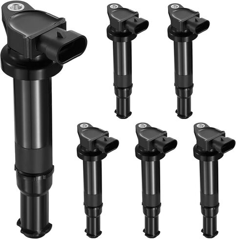 6-Pack UF554 Ignition Coils Compatible with Kia Optima 2006, Compatible with Hyundai Santa Fe 2007 2008 2009, 2.0L V6 2.7L - Replaces 273013E100 UF-554 27301-3E100 in Kuwait