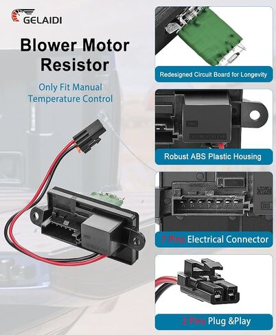 Blower Motor Resistor Kit with Wiring Harness and Connectors Compatible with 1999-2006 Chevy Silverado GMC Sierra 1500 2500 3500 2000-2002 Yukon XL Blower Motor Fan Resistor Replaces#89019089 89018597 in Kuwait
