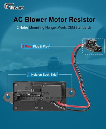 Blower Motor Resistor Kit with Wiring Harness and Connectors Compatible with 1999-2006 Chevy Silverado GMC Sierra 1500 2500 3500 2000-2002 Yukon XL Blower Motor Fan Resistor Replaces#89019089 89018597 in Kuwait