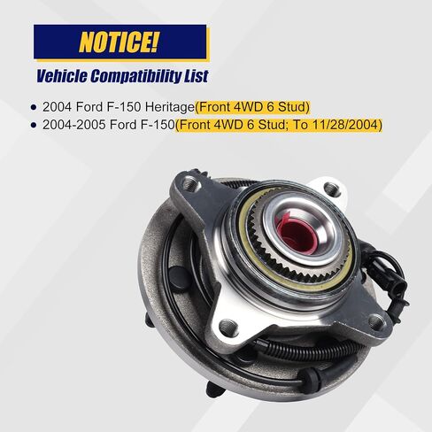 KUSATEC 515046 2pcs Front Wheel Bearing and Hub Assembly Compatible with 2004-2005 Ford F-150 2004 Heritage, 6 Lug Bolts w/ABS in Saudi Arabia