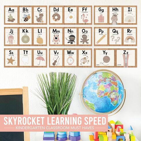 Hadley Designs Alphabet for Classroom Wall - ABC Letters and Numbers Posters for Preschool and Kindergarten - Alphabet Line for Classroom Decor and Homeschool - Pastel Theme in Kuwait