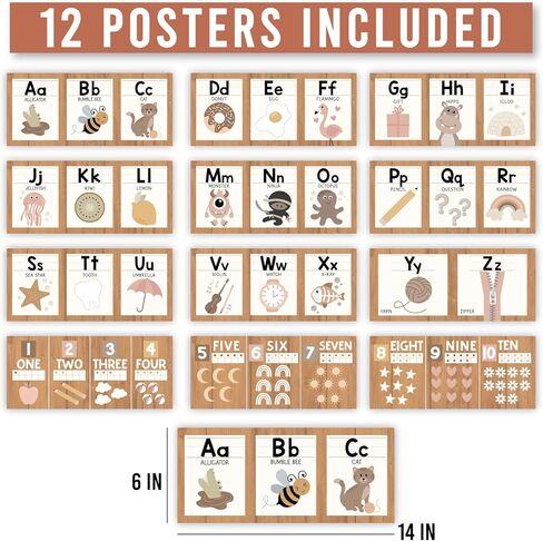 Hadley Designs Alphabet for Classroom Wall - ABC Letters and Numbers Posters for Preschool and Kindergarten - Alphabet Line for Classroom Decor and Homeschool - Pastel Theme in Kuwait