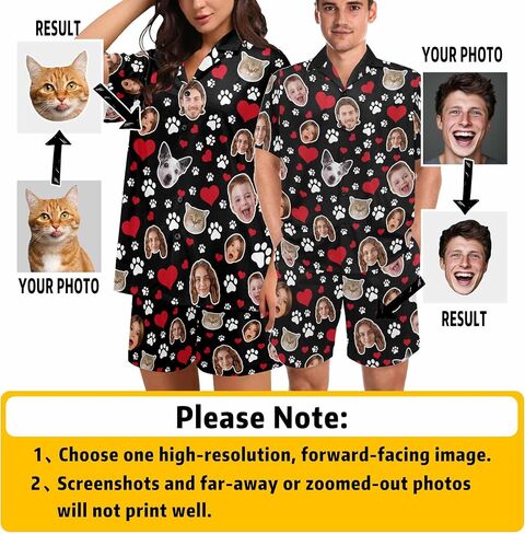 M YESCUSTOM Personalized Funny Pajamas for Women Men Custom Pajamas Sets with Photo Customized Xms Couples Matching Pajama in Kuwait