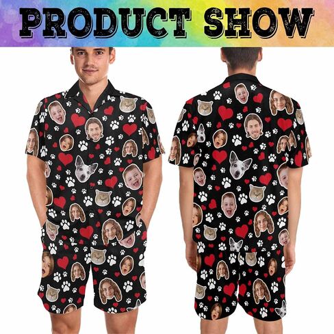 M YESCUSTOM Personalized Funny Pajamas for Women Men Custom Pajamas Sets with Photo Customized Xms Couples Matching Pajama in Kuwait