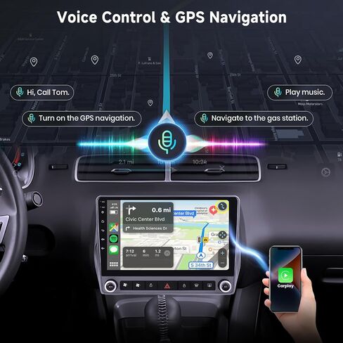 Hodozzy 2GB 64GB Android Car Stereo for Chevrolet Camaro 2008-2015 Radio with Wireless Carplay Android Auto Mirror Link, 9 Inch Touch Screen Car Radio GPS,Bluetooth, WiFi, FM RDS Radio,BT/SWC/EQ in Saudi Arabia