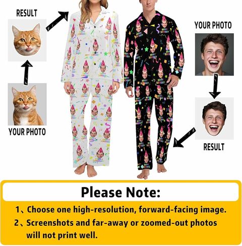 M YESCUSTOM Personalized Funny Pajamas for Women Men Custom Pajamas Sets with Photo Customized Xms Couples Matching Pajama in Kuwait