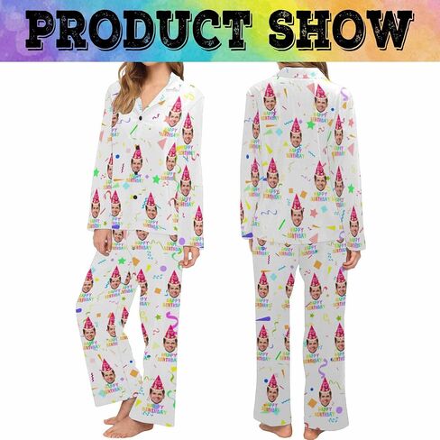 M YESCUSTOM Personalized Funny Pajamas for Women Men Custom Pajamas Sets with Photo Customized Xms Couples Matching Pajama in Kuwait