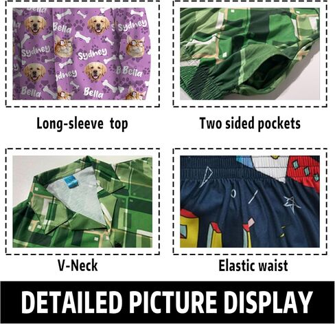 M YESCUSTOM Personalized Funny Pajamas for Women Men Custom Pajamas Sets with Photo Customized Xms Couples Matching Pajama in Kuwait