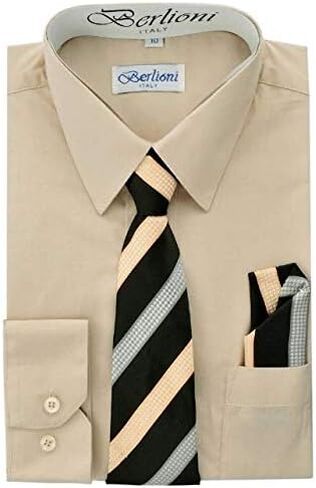 إيطاليا الأولاد الأكمام طويلة القمصان TIE & Hanky مجموعة in Kuwait