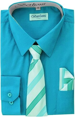 إيطاليا الأولاد الأكمام طويلة القمصان TIE & Hanky مجموعة in Kuwait