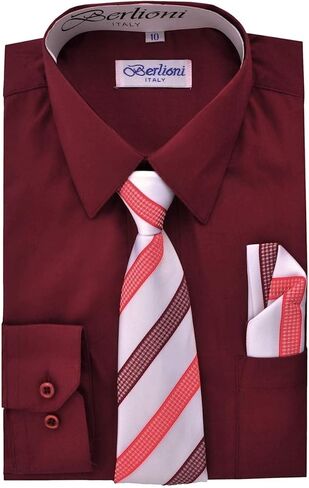 إيطاليا الأولاد الأكمام طويلة القمصان TIE & Hanky مجموعة in Kuwait