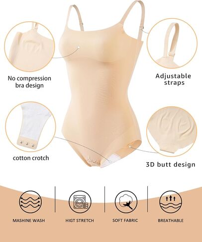 Shapewear Bodysuits For Women Tummy Control Seamless Sleeveless Body Shaper Body Suit XS-XL in Saudi Arabia